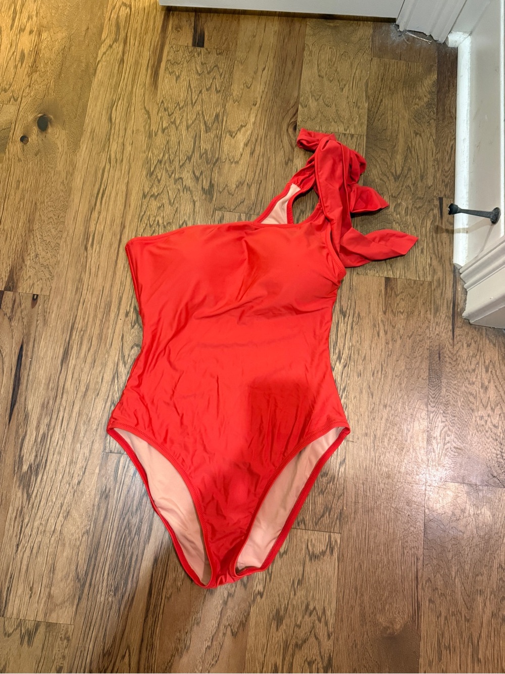 J. Crew Red One-Shoulder One Piece Swim Suit Size 10